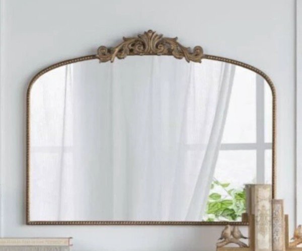 画像1: 輸入家具 ミラー バロック ロココ ゴールド 100×80cm 壁掛け アンティーク クラシック AN-82193-G 送料無料 直輸入 リビングスタジオ -cot- (1)