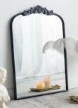 画像1: 輸入家具 ミラー バロック ロココ シャビー アイアン 61×91.5cm 壁掛け アンティーク風 クラシック AN-82195-BK 送料無料 直輸入 リビングスタジオ (1)