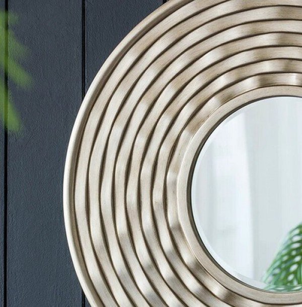 画像3: 輸入雑貨 ミラー モダン アンティーク風 ゴールド 円形 壁飾り ウォールデコレーション 79.5cm AN-82922 送料無料 直輸入 リビングスタジオ (3)