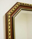 画像3: イタリア製 輸入雑貨 ミラー 八角 ブラウン ゴールド トリム 63X83 縦横兼用 木目 ナチュラル アンティーク風 リビングスタジオ 直輸入 Bertozzi ベルトッツィ 808363 送料無料 (3)