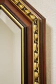 画像4: イタリア製 輸入雑貨 ミラー 八角 ブラウン ゴールド トリム 63X83 縦横兼用 木目 ナチュラル アンティーク風 リビングスタジオ 直輸入 Bertozzi ベルトッツィ 808363 送料無料 (4)