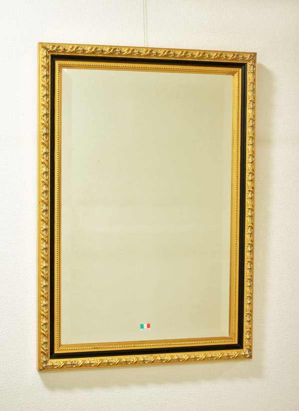 画像1: イタリア製 輸入雑貨 ミラー ゴールド ブラック 49X69 クラシック ゴージャス アンティーク風 リビングスタジオ 直輸入 Bertozzi ベルトッツィ 808436 送料無料 (1)