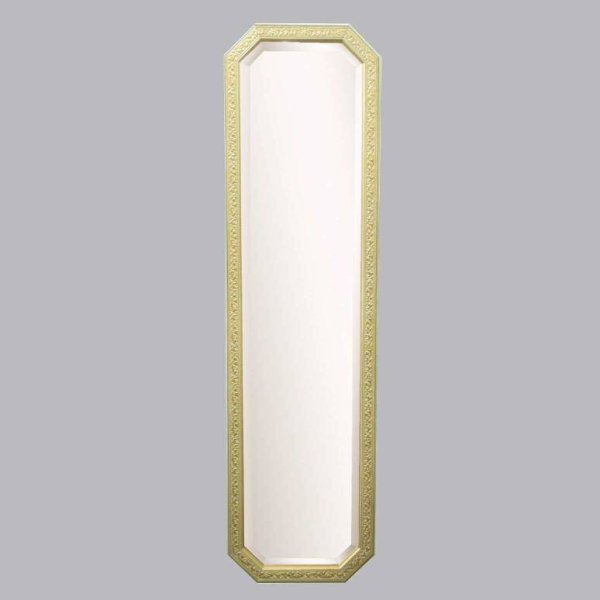 画像1: イタリア製 輸入雑貨 ミラー 姿見 八角 アイボリー ゴールド 38X138 クラシック アンティーク風 リビングスタジオ 直輸入 Bertozzi ベルトッツィ 808996 送料無料 (1)
