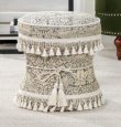 画像1: 輸入家具 スツール 円形 イチゴ泥棒 グレー ウィリアムモリス ジェニファーテイラー Jennifer Taylor 姫系 33193ST 直輸入 送料無料 リビングスタジオ (1)