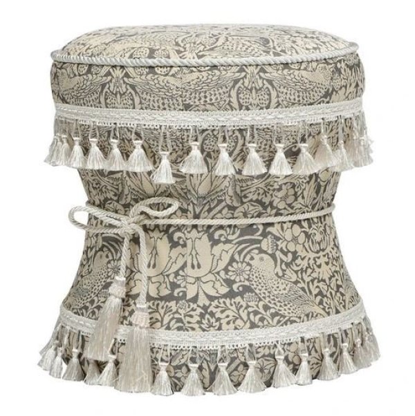 画像3: 輸入家具 スツール 円形 イチゴ泥棒 グレー ウィリアムモリス ジェニファーテイラー Jennifer Taylor 姫系 33193ST 直輸入 送料無料 リビングスタジオ (3)