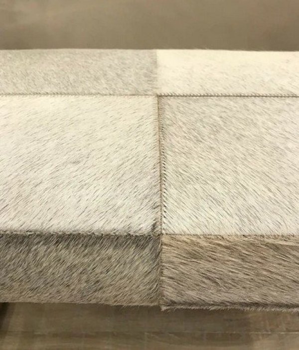 画像7: 輸入家具 スツール リアルファー グレー 玄関 モダン 毛皮 ウシ スチール シルバーメッキ AS-8010-B 幅60cm 送料無料 直輸入 リビングスタジオ (7)