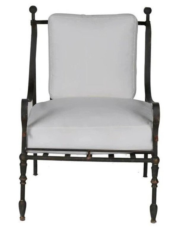 画像2: 輸入家具 アームチェア シングルソファ アイアンフレーム クッション モダン クラシック AN-42082 送料無料 直輸入 リビングスタジオ (2)