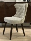 画像1: 輸入家具 ダイニングチェア サイドチェア 2脚セット グレー ファブリック 連鋲 ボタンバック NP-226-2310 送料無料 リビングスタジオ (1)