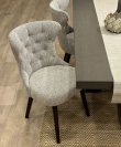画像9: 輸入家具 ダイニングチェア サイドチェア 2脚セット グレー ファブリック 連鋲 ボタンバック NP-226-2310 送料無料 リビングスタジオ (9)