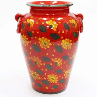 □イタリア製 花器 花瓶 M DERUTA 458/25 陶器 デルータ - インテリア小物