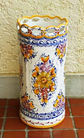 楽天市場】傘立て 陶器 ポルトガル製 花柄 ブルー ホワイト