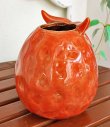 画像5: 輸入雑貨 フラワーベース 陶器 フクロウ オレンジ レッド 赤 トトロ風 花瓶 プランター フラワーポット シャビーシック H16cm 29273 (5)