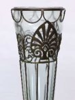 画像2: 輸入雑貨 Metal glass Vase トールリーフ フラワーベース PGC-17 花瓶 アイアン ガラス ハンドメイド アンティーク風 NUH 送料無料 (2)