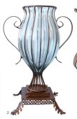 画像1: 輸入雑貨 Metal Glass Vase ビクトリア フラワーベース PGC-20 花瓶 アイアン ガラス ハンドメイド アンティーク風 NUH 送料無料 (1)