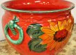 画像2: イタリア製 輸入雑貨 鮮やかな赤とひまわり柄の素敵なプランター 鉢カバー ヒマワリ 向日葵 サンフラワー Ilponte イルポンテ 送料無料 23-1295  (2)