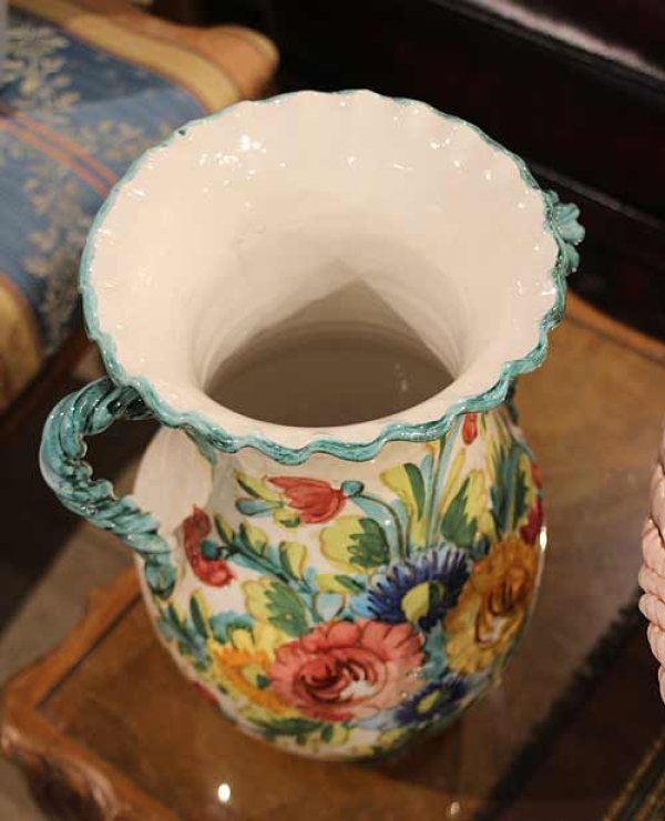 画像6: イタリア製 輸入雑貨 花瓶 フラワーベース 花柄 グリーン H35cm アンティーク風 トスカーナ 12-35gr 送料無料 直輸入 リビングスタジオ (6)