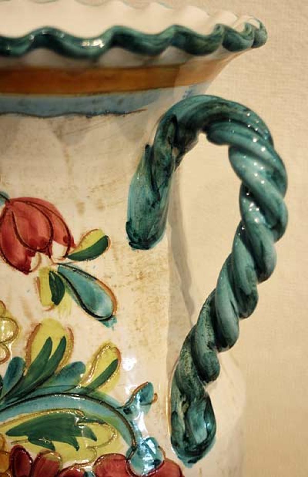 画像8: イタリア製 輸入雑貨 花瓶 フラワーベース 花柄 グリーン H35cm アンティーク風 トスカーナ 12-35gr 送料無料 直輸入 リビングスタジオ (8)