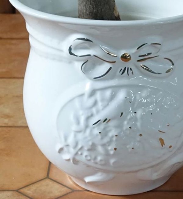 ポルトガル製 輸入雑貨 プランター 植木鉢 フラワーポット ホワイト 