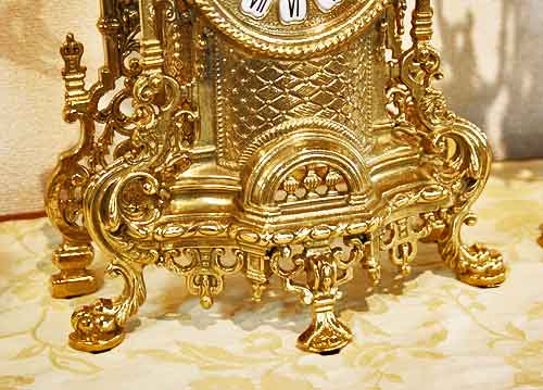 イタリア 時計 キャンドルスタンド 真鍮 ロココ バロック 1234-
