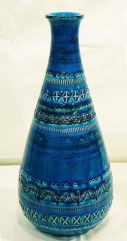 イタリア製 輸入雑貨 陶器 花瓶 フラワーベース 置物 オブジェ ブルー 