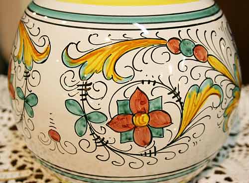 イタリア製 輸入雑貨 花瓶 フラワーベース 陶器 マヨルカ焼き デルータ 