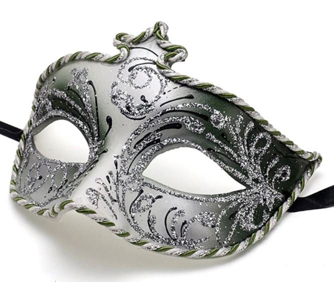 イタリア製 輸入雑貨 ベネチアンマスク ハーフ アイマスク グリーン