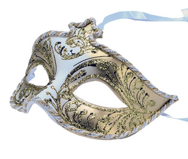 イタリア製 輸入雑貨 ベネチアンマスク ハーフ アイマスク ゴールド