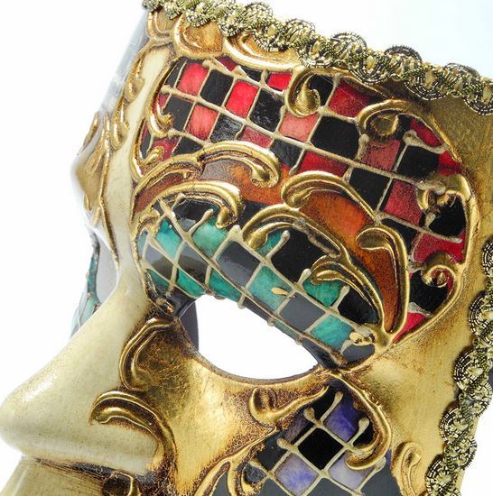 イタリア製 輸入雑貨 ベネチアンマスク 仮面 バウタ カラフル 
