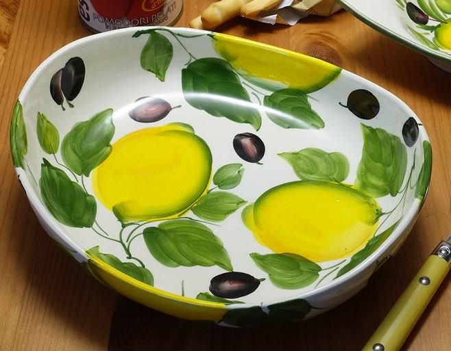 イタリア製 コンビボウル ツイントレー 食器 陶器製 レモン 立体