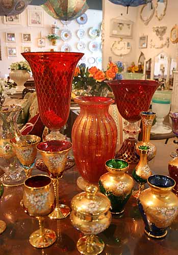 イタリア製 輸入雑貨 ベネチアンガラス 花瓶 フラワーベース H32cm 赤