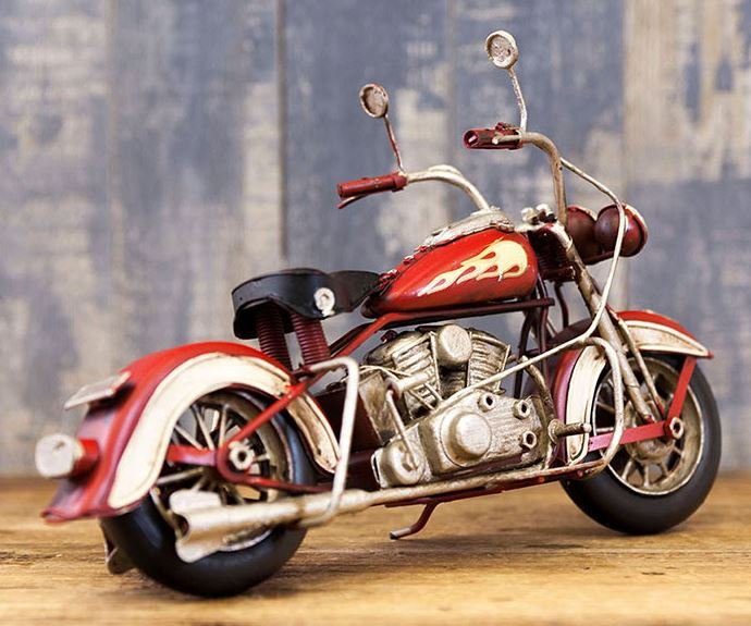 輸入雑貨 置物 ヴィンテージ モーターサイクル RED FOX バイク