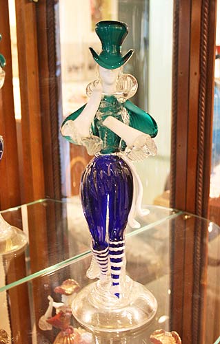 イタリア製 輸入雑貨 ベネチアングラス ペア人形 ダンサー グリーン ブルー ムラノガラス ヴェネチアン リビングスタジオ 直輸入 送料無料