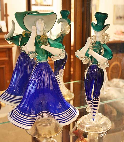 ベネチアンガラス 人形 アンティーク ペア イタリア - 置物