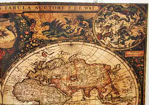 輸入雑貨 壁飾り 本 世界地図 古地図 古典 ロマン シャビーシック