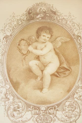 イタリア製 輸入雑貨 額絵 エンジェル アートフレーム 月桂冠の天使 