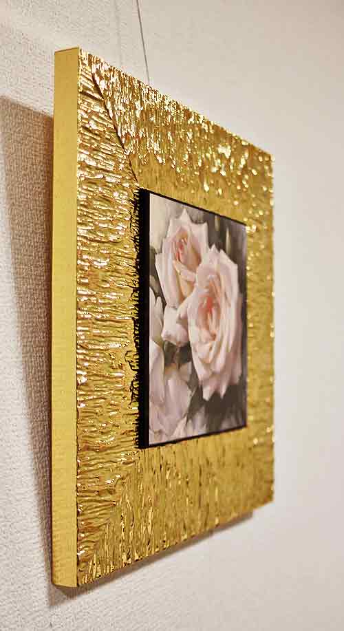 イタリア額絵 ローズ バラ シルバー アートフレーム 1414-3A163S イタリア製 輸入雑貨 額絵 アートフレーム ローズ バラ ピンク