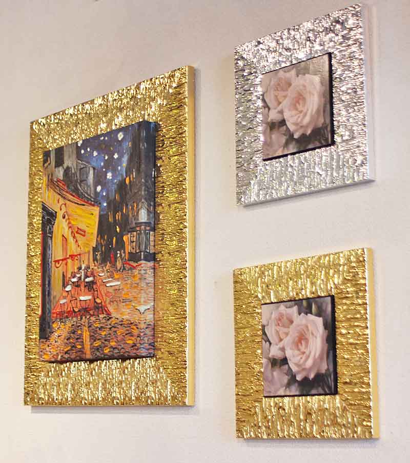 イタリア額絵 ローズ バラ シルバー アートフレーム 1414-3A163S イタリア製 輸入雑貨 額絵 アートフレーム ローズ バラ ピンク