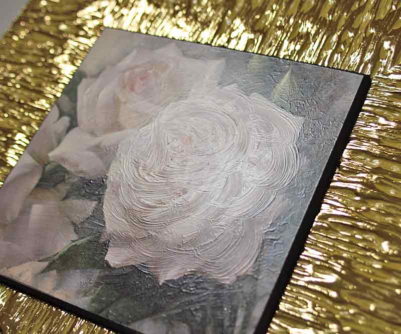 イタリア額絵 ローズ バラ シルバー アートフレーム 1414-3A163S イタリア製 輸入雑貨 額絵 アートフレーム ローズ バラ ピンク