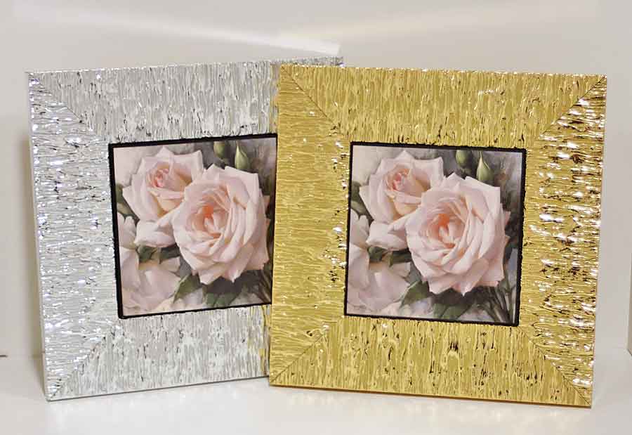 イタリア額絵 ローズ バラ シルバー アートフレーム 1414-3A163S イタリア製 輸入雑貨 額絵 アートフレーム ローズ バラ ピンク