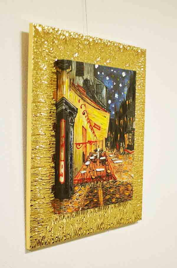 イタリア 額絵 アートフレーム 夜のカフェテラス ゴッホ 4030-190G イタリア製 輸入雑貨 額絵 アートフレーム ヴィンセント ゴッホ