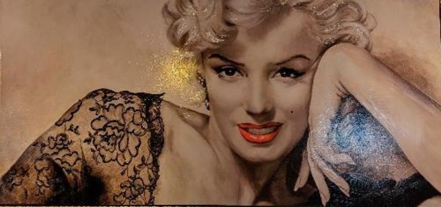 イタリア製 輸入雑貨 アートフレーム マリリン モンロー Marilyn Monroe ゴールド額 5000-74g 送料無料 アートイタリア 直輸入  リビングスタジオ 014-iid-5000-74g