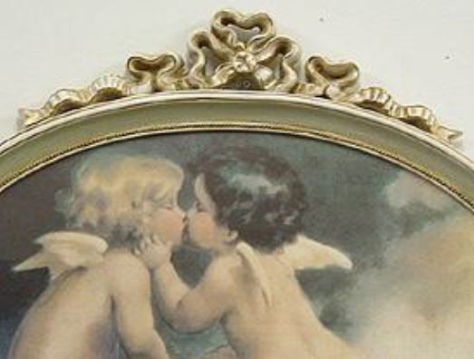 安心 額絵 イタリア アートフレーム Q2023PI ピンク エンゼル 天使 絵画/タペストリ