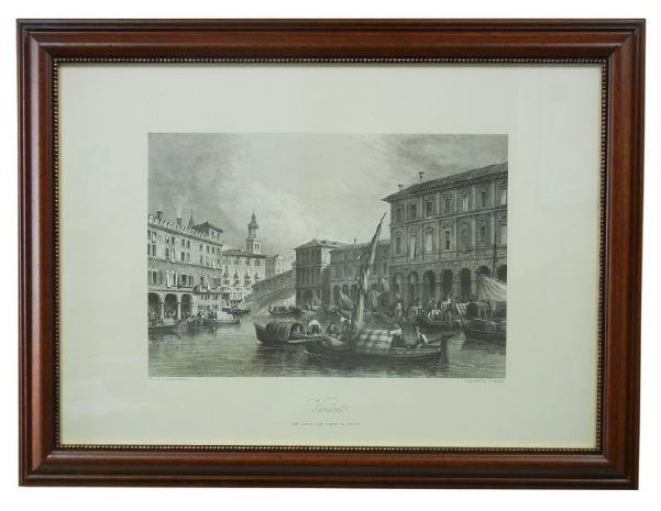 イタリア アートフレーム 額絵 風景画 ベネチア 木製 FAL-0408-