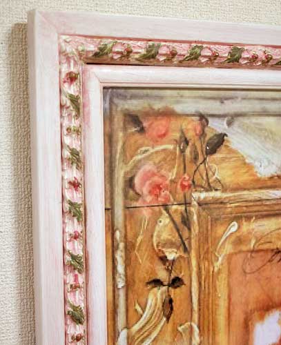 日本王者 額絵 イタリア アートフレーム Q2023PI ピンク エンゼル 天使 絵画/タペストリ