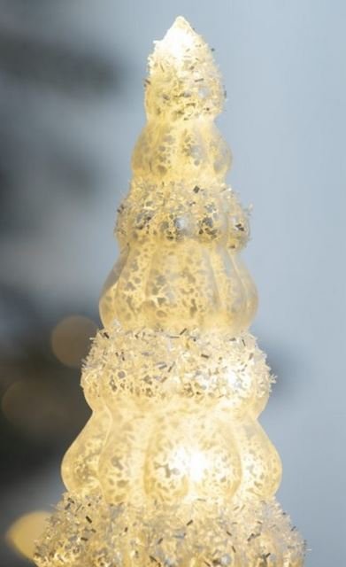 クリスマス 輸入雑貨 コーンツリー ガラス LED 置物 オブジェ