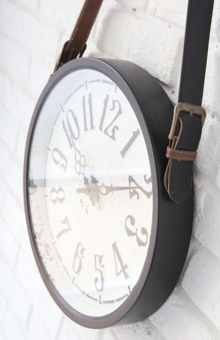 輸入雑貨 レザーハングウォールクロック 時計 Covent Garden コベントガーデン シャビーシック 壁掛け クラシック フレンチ アイアン  カフェ RY-12