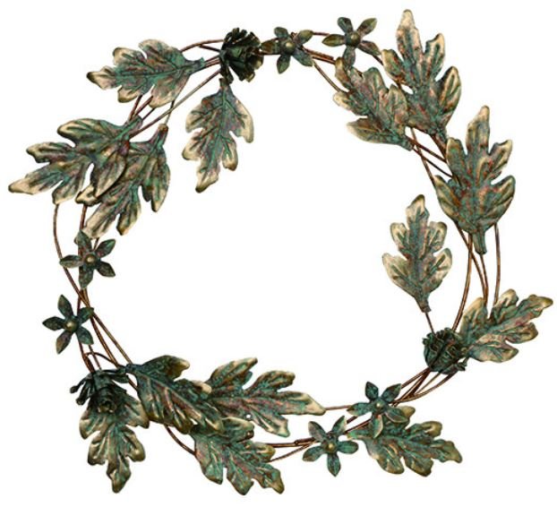 輸入雑貨 Antique Metal Leaf Wreath 壁飾り アイアン リース モダン