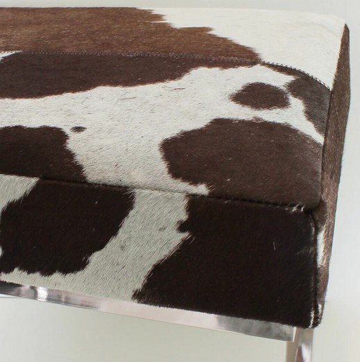 輸入家具 スツール リアルファー ブラウン ホワイト 玄関 モダン 毛皮