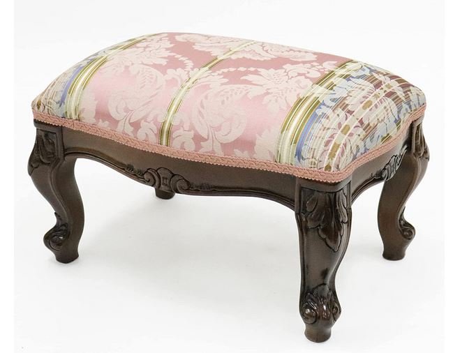 イタリア製 輸入家具 フットスツール 足置き ピンク フットレスト ネコ
