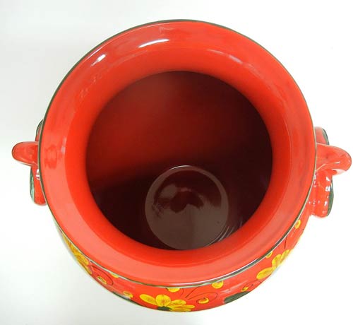 イタリア製 輸入雑貨 傘立て 赤 花柄 陶器 Ilponte イルポンテ 壺 花瓶 